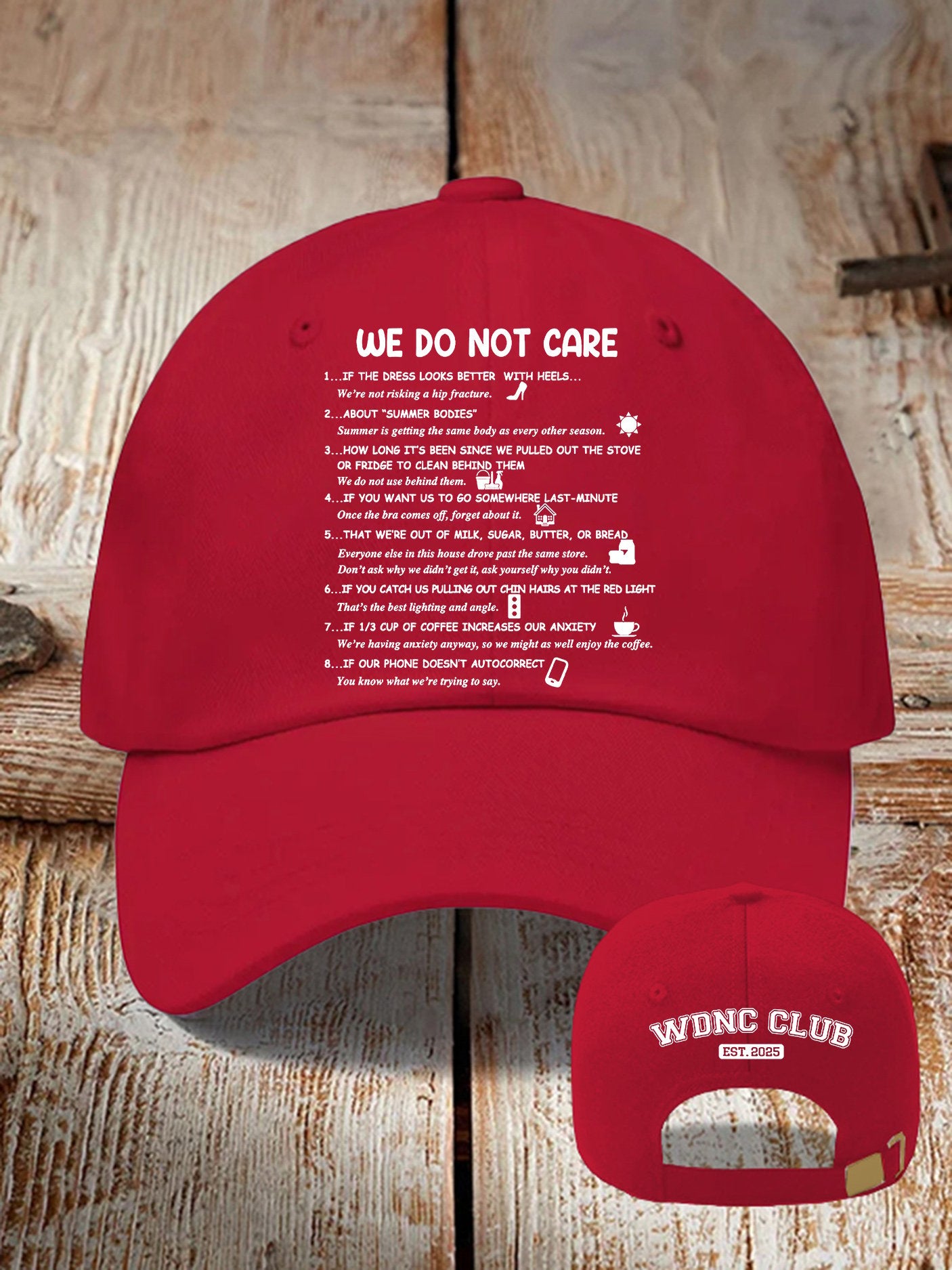 🔥Buy 3 Get 15% Off🔥Retro Funny WDNC Club Menopause Perimenopause Print Baseball Cap
