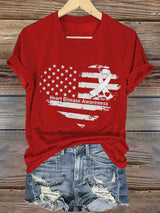 Women's Heart Disease Awareness Printed T-shirt