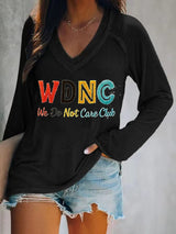 Women's  V-neck Retro Funny Proud Member Of WDNC Club Menopause Perimenopause Print T-Shirt