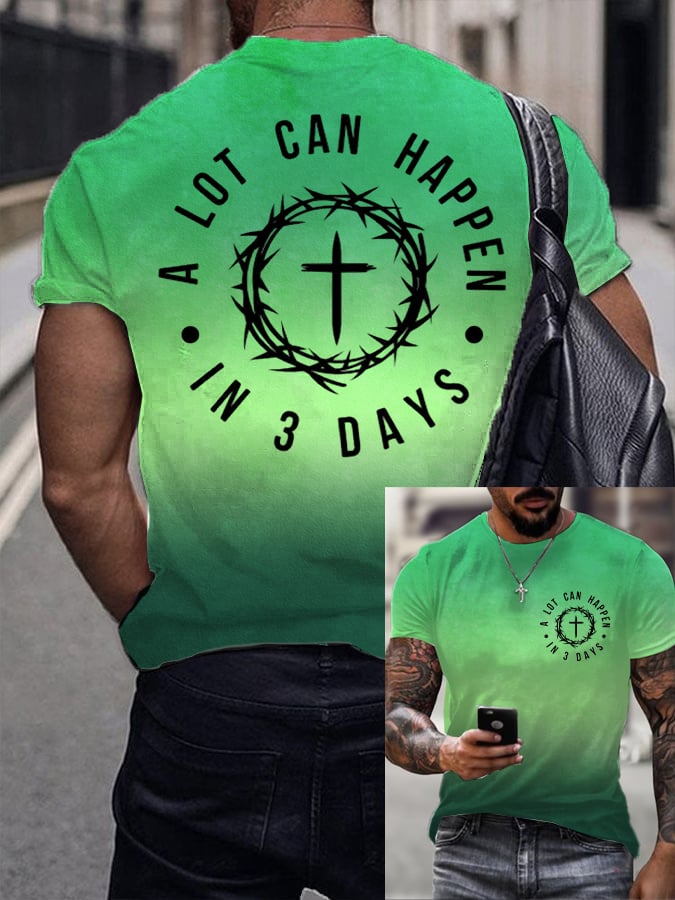 🔥Hot Sale Picks 🔥Men's Retro A Lot Can Happen In 3 Days Print T-Shirt