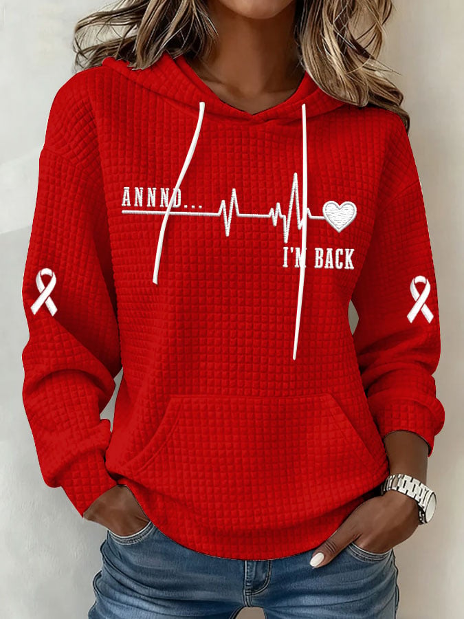 Women's Heart Disease Awareness Print Hoodie Sweatshirt