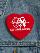 Women's casual heart disease awareness brooch