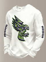 Men's Football Waffle Fabric Long-sleeved T-shirt