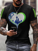 Men's Rugby Print Casual T-Shirt