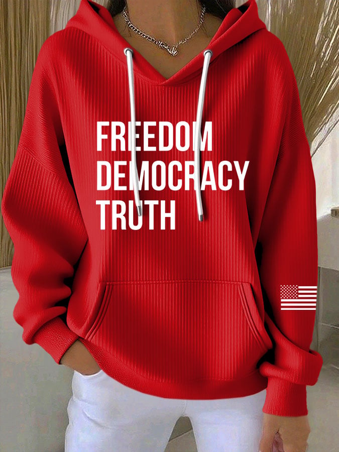 🔥Buy 3 Get 15% Off🔥Women's Casual FDT Freedom Democracy Truth  Hoodie