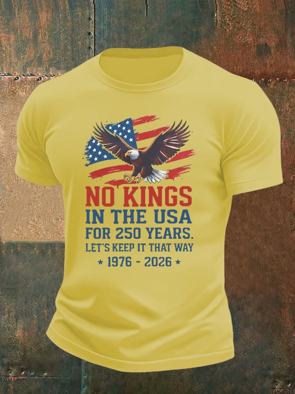🔥Buy 3 Get 15% Off🔥Men's   No Kings USA Patriotic Tee ,250 Years of Democracy printed T-shirt