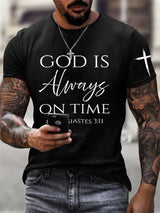 Men's God Is Always On Time Printed Shirt