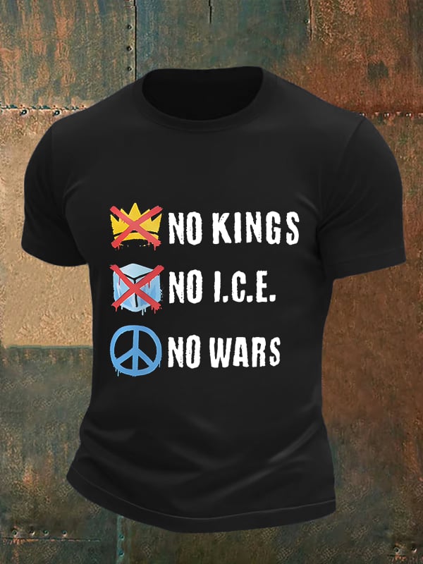 🔥Buy 3 Get 15% Off🔥Men's  No Kings Print T-Shirt