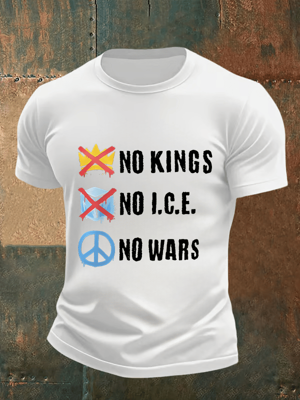 🔥Buy 3 Get 15% Off🔥Men's  No Kings Print T-Shirt