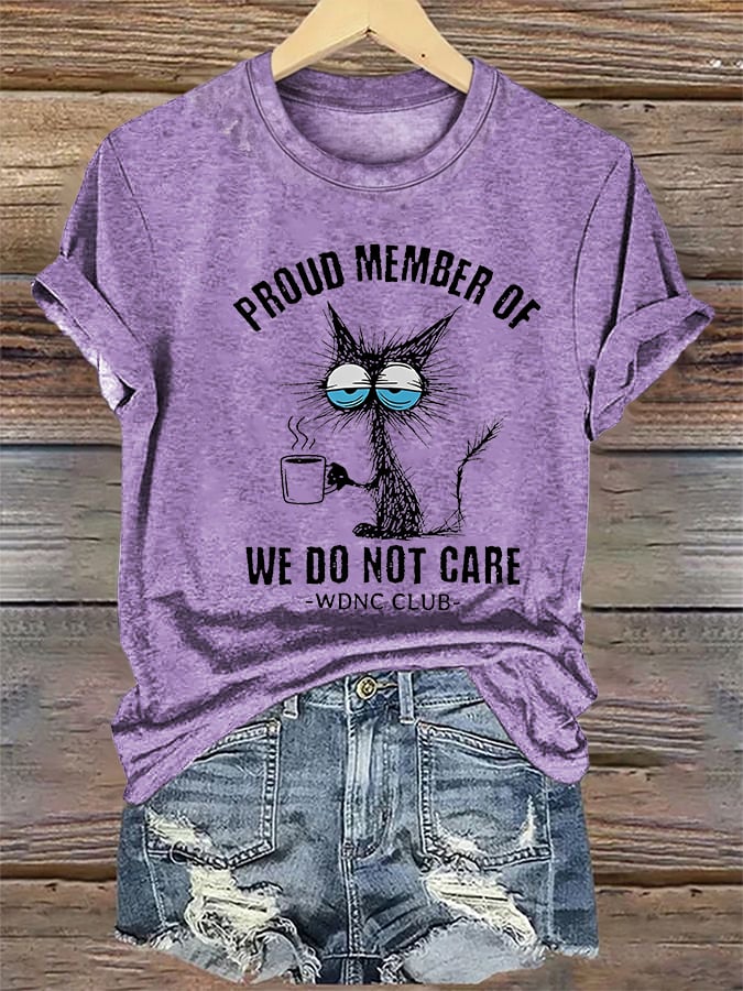 🔥Buy 3 Get 15% Off🔥Women's Retro Funny Proud Member Of Club We Do Not Care Menopause Perimenopause Print  T-Shirt