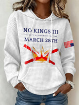 🔥Buy 3 Get 15% Off🔥Retro No Kings III 50 State Nationwide Protest March 28th Print Hoodie