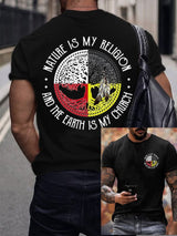 Men's Nature Is My Religion And The Earth Is My Church Faith Printed Shirt
