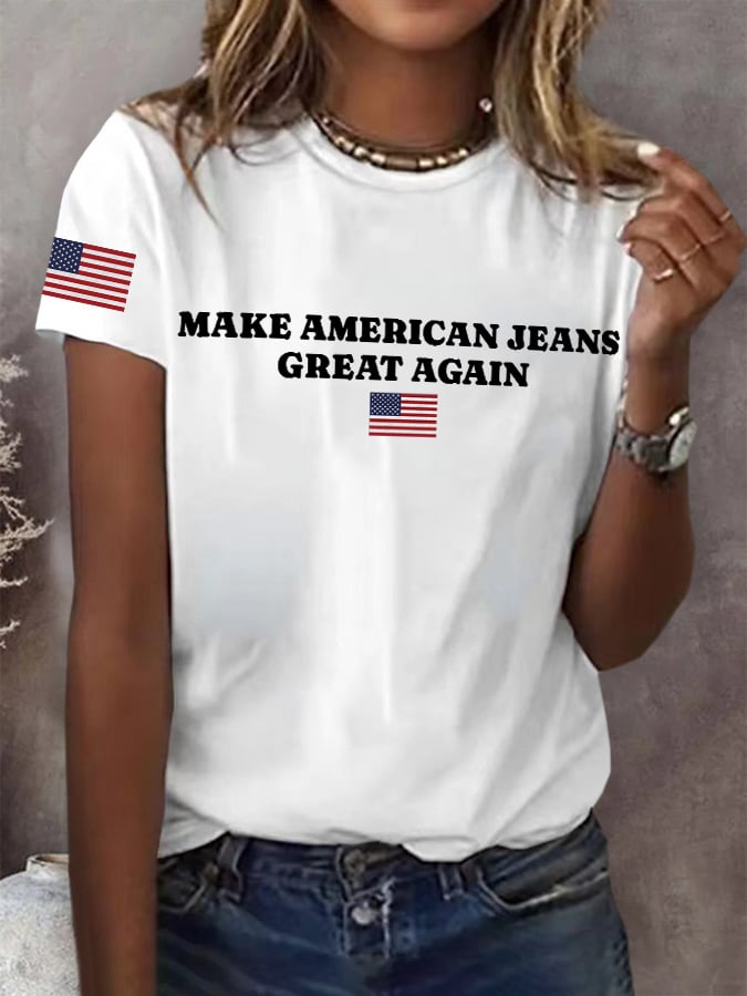 🔥Buy 3 Get 15% Off🔥Retro Make American Jeans Great Again Print T-Shirt