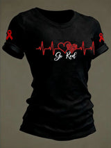 Women's go red Print Casual T-Shirt