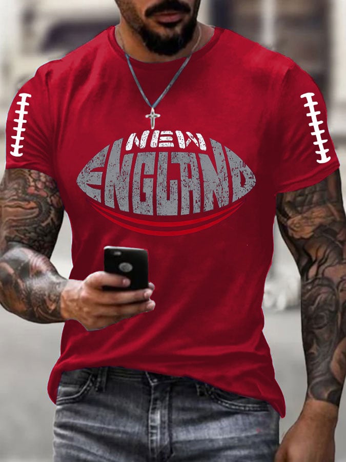 Men's Football Print Short Sleeve Top