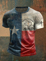 Men's Retro Faith From Kerr Country Our Strength Is In The Storm Print Short Sleeve Tee