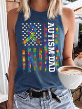 Women's Autism Day Print Casual Tank Top
