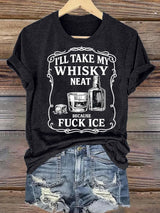 Women's  Whiskey F*ck ICE Abolish ICE  Print  T-Shirt