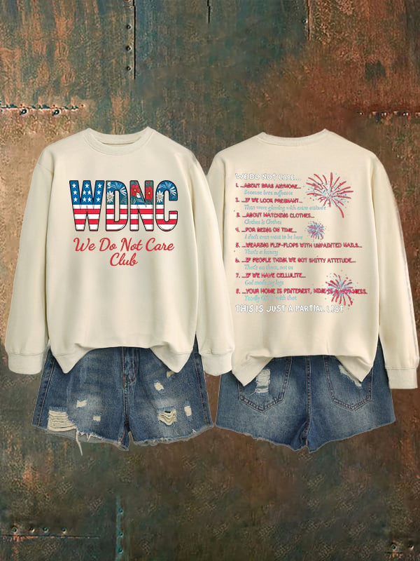 Women's  Retro Funny Proud Member Of Club We Do Not Care Menopause Perimenopause Print   Sweatshirt