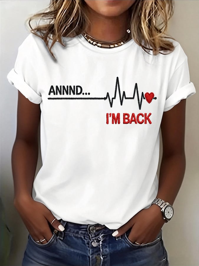 Women's Heart Disease Awareness Print T-shirt