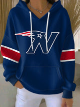 Women's Football Print Casual Hoodie