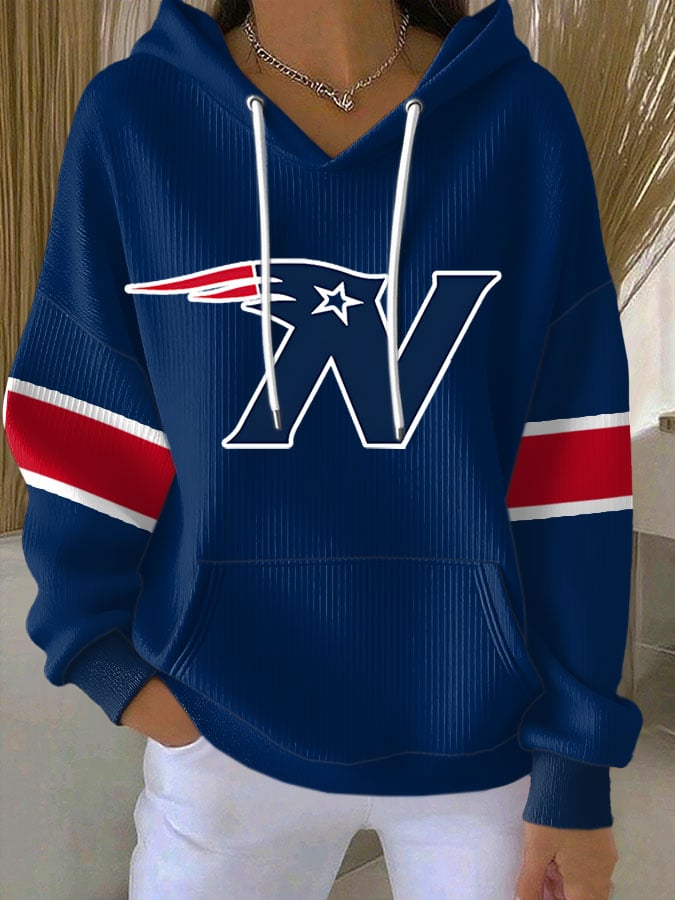 Women's Football Print Casual Hoodie