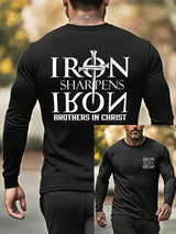Men's Iron Sharpen Iron Printed Christian T-shirt