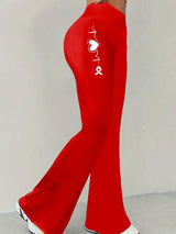 Women's Heart Disease Awareness Printed High-Stretch Leggings