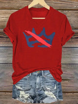 🔥Buy 3 Get 15% Off🔥V-neck Women's  America has no kings Printed Casual T-Shirt