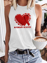 Women's Heart Disease Awareness Printed Vest