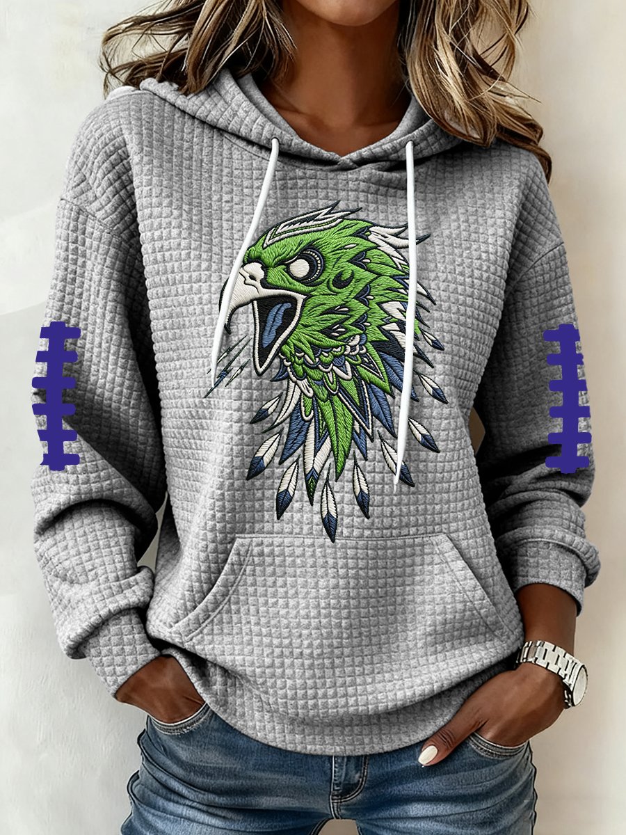 Women's Football Print Hoodie Sweatshirt