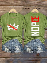 🔥Buy 3 Get 15% Off🔥Women's  Nope, No Kings In America Print T-shirt