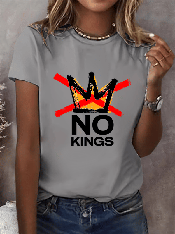 🔥Buy 3 Get 15% Off🔥Women's  America has No Kings Printed Casual T-Shirt