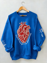 Women's casual heart disease awareness sweatshirt