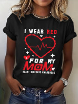 Women's Heart Disease Awareness Print T-shirt