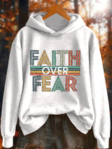 Women's Faith Letters Print Hoodie