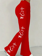 Women's Heart Disease Awareness Printed High-Stretch Leggings