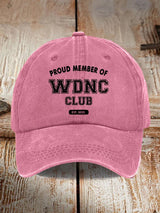 Retro Proud Member Of WDNC Club Est. 2025 Menopause Perimenopause Print Baseball Cap