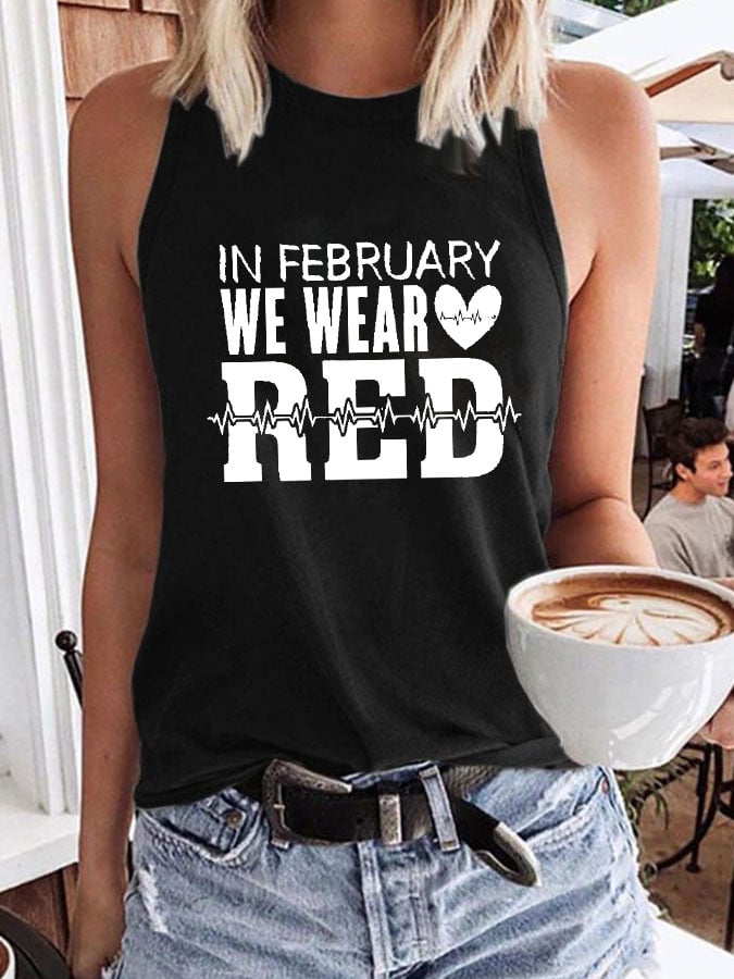 Women's Heart Disease Awareness Printed Vest