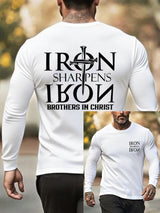 Men's Iron Sharpen Iron Printed Christian T-shirt