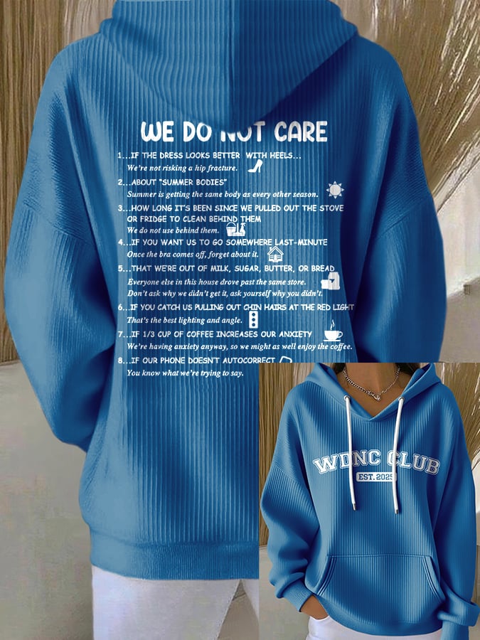 Retro Funny WDNC Club Menopause Perimenopause Print Hoodie