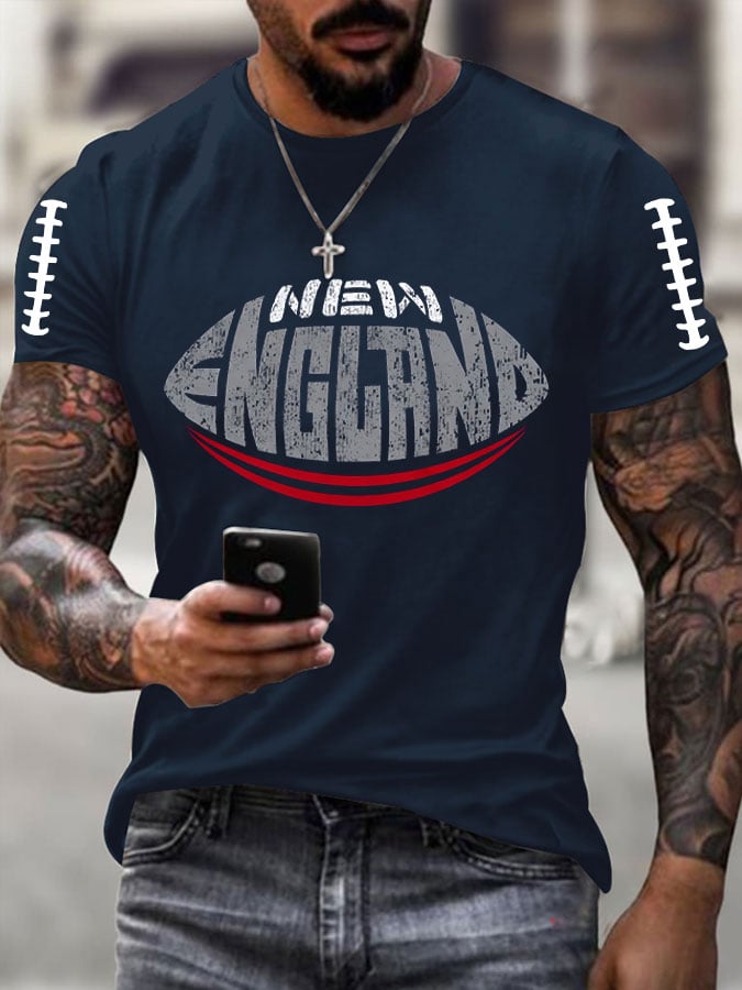 Men's Football Print Short Sleeve Top