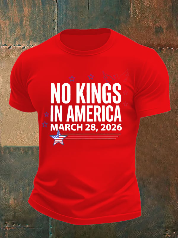 🔥Buy 3 Get 15% Off🔥Men's   NO KINGS IN AMERICA  Print  T-Shirt