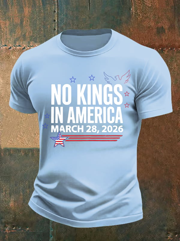 🔥Buy 3 Get 15% Off🔥Men's   NO KINGS IN AMERICA  Print  T-Shirt