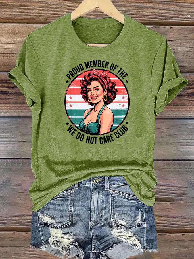 Women's  Retro Funny Proud Member Of Club Menopause Perimenopause Print T-Shirt