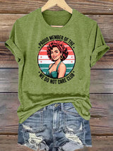 Women's  Retro Funny Proud Member Of Club Menopause Perimenopause Print T-Shirt