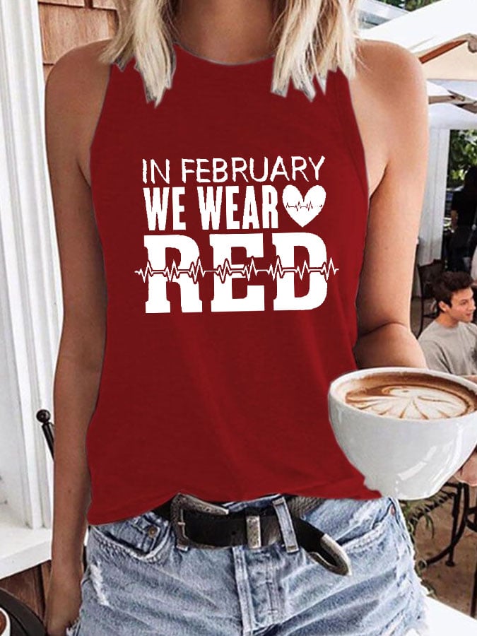Women's Heart Disease Awareness Printed Vest