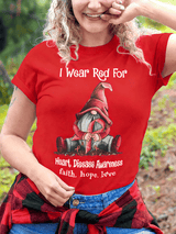 Women's Heart Disease Awareness Print T-shirt