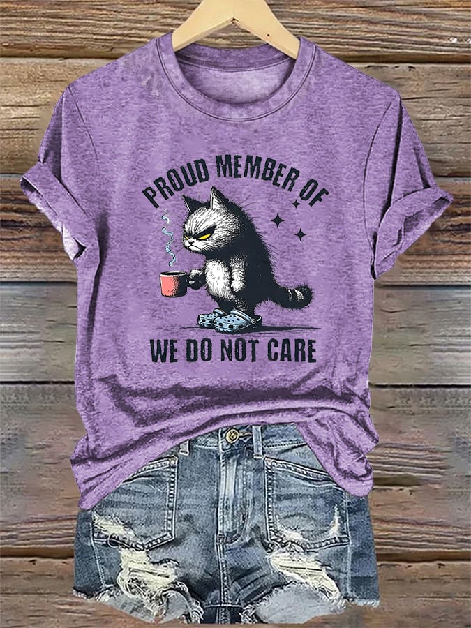 🔥Buy 3 Get 15% Off🔥Women's Retro Funny Proud Member Of Club We Do Not Care Menopause Perimenopause Print  T-Shirt