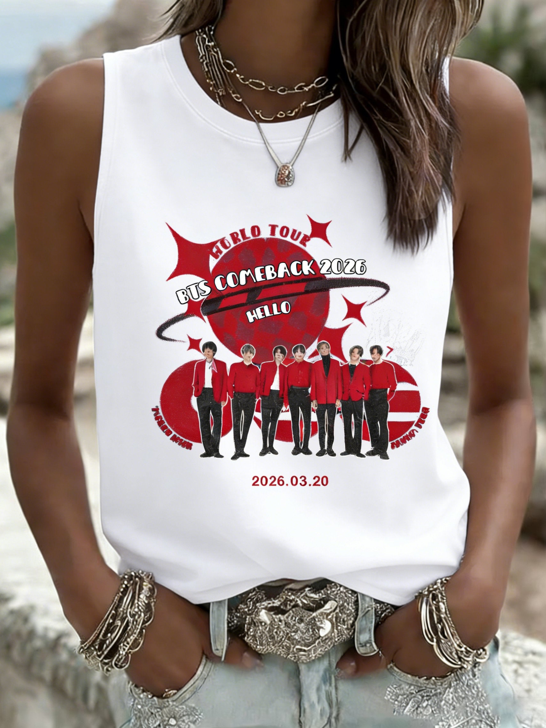 Women's 2026 Music Tour Printed Vest
